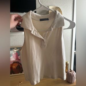Brandy Melville Cream Polo Tank